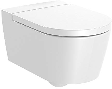 Roca,INSPIRA,ROUND - Taza suspendida Rimless con salida horizontal,Blanco,370mm x 560mm x 440mm,A346527000