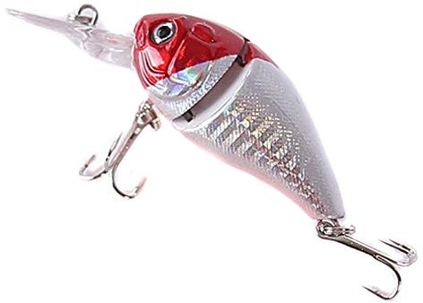 Wobbler Crankbait für Hechte und im Flachwasser raubende Zander Fisch LKA007, Farbe/Modell:LKA007-001