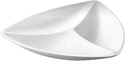 Wilmax WL-992585/A Porzellan Geteilte Dreieckige Schale, Weiss, 24cm Länge