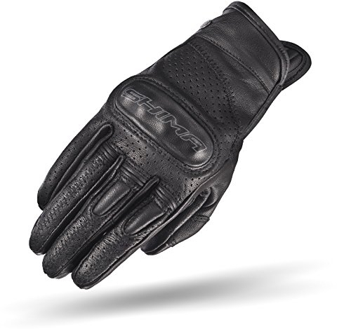 SHIMA CALIBER LADY BLACK M CALIBER Damen LADY, Damen Retro Vintage Custom Sommer Leder Motorradhandschuhe, Schwarz , Größe M