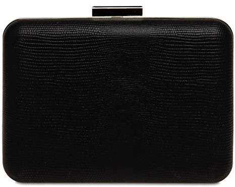 Caspar TA529 elegante Damen Snake Skin Box Clutch Tasche Abendtasche, Farbe:schwarz, Größe:Einheitsgröße