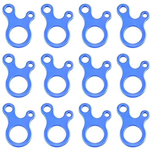 TRIWONDER Tensor Cuerda de Aleación de Aluminio Ajustador de Guying para Tienda de Camping Senderismo al Aire Libre (Azul (Forma del Caracol) - 12 pcs)
