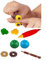Akupressur-Finger-Massagegerät-Kombi-Set ~ Sujok-Ring, Sujok-Power-Ball, K-Roll, Sujok-Daumen, Holz-Jimmy mit Reflexzonen-Diagramm (Hand/Füße), lindert Stress