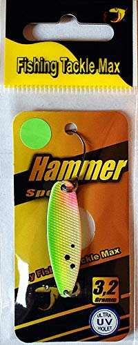 FTM Trout Spoon Forellenblinker Hammer 604 UV Salmon Green/UV Green 3,2g 5200604 Spoons Blinker UL Ultra Light Fischen