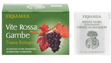 VITE ROSSA GAMBE ERBAMEA TISANA BIOLOGICA SOLONATURA 20 BUSTINE FILTRO