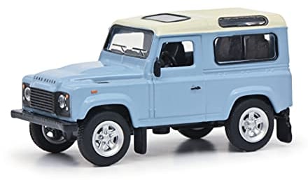 Schuco 452027500 Land Rover Defender, Modellauto, Maßstab 1:64, hellblau