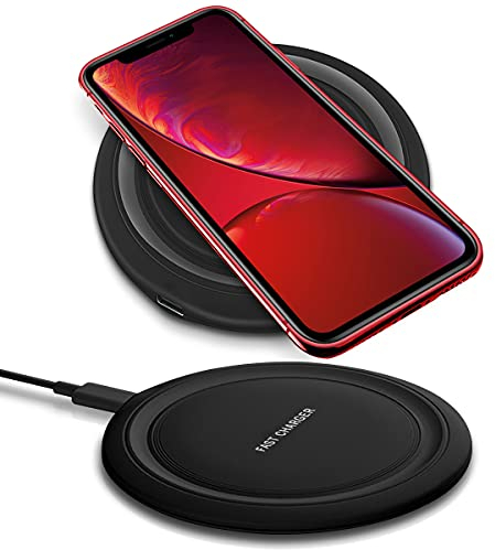 QI Wireless Ladegerät 15W kompatibel mit Apple iPhone SE 2022 2020 Ladestation Kabellos Charger Induktives Universal Schnellladegerät, Farben:Schwarz