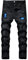 QIMYUM Mens Ripped Jeans, Distressed Destroyed Slim Fit Straight Leg Denim Pants, Black040, 36