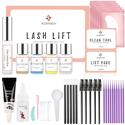 Rehaussement de Cils, Aikvigss Rehaussement Cils avec Teinture kit 4 en 1 Teinture et Lifting Professionnel et Sourcils,Lifting Rapide et Cils Volumineux,Sûr et Efficace
