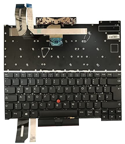 Gintai Tastiera Tedesca QWERTZ retroilluminata per Lenovo Thinkpad T490s 20NX 20NY, T495s 20QJ 20QK, X1 Extreme Gen 1 2, P1 Gen 1 2 SN20S33955 PK131BR1D11 SN1381BL Keyboard Backlit Laptop