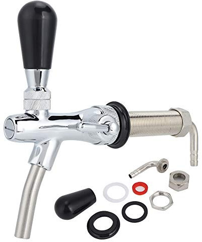 Leylor Grifo De Cerveza,Grifo De Cerveza Ajustable De Acero Inoxidable Y Grifo De Cerveza Con Regulador De Vástago Cromado G5/8 Para Uso Doméstico Y De Fiesta(98.5mm Grifo De Cerveza Extendido)