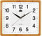 MPM Quality Quadratische Kunststoff-Wanduhr Weiß/Orange, Wanddekoration, Quarz-Uhrwerk, Reibungsloser Ablauf, 318 x 358 x 38 mm, E01.2929.6000