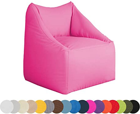 chilly pilley Sitzsack wasserdicht Sitzkissen Bodenkissen Sessel Gartenkissen mit Rückenlehne Sitz (Rosa)