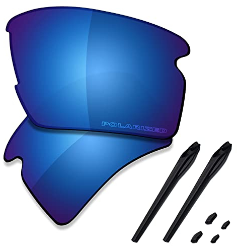 Saucer Hochwertige Ersatzgläser und Gummi-Sets für Oakley Flak 2.0 XL OO9188 Sonnenbrille, High Definition – Mitternachtsblau polarisiert