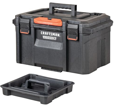 CRAFTSMAN TRADESTACK Tool Box, Waterproof Indoor/Outdoor, Stackable Tool Storage, Lockable, 21 Inch (CMST21430)