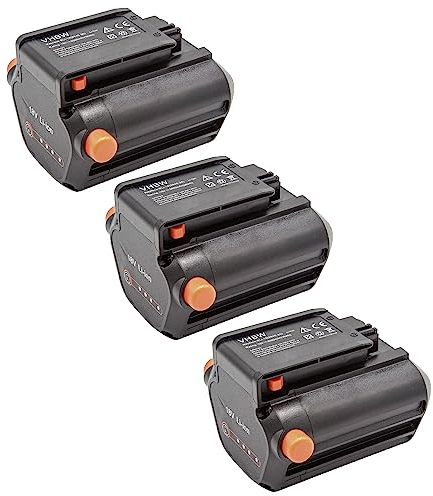 vhbw 3X Akku kompatibel mit Gardena PowerMax Li-18/32 5039-20, TCS Li-18/20 (8866-20) (2000mAh, 18V, Li-Ion)