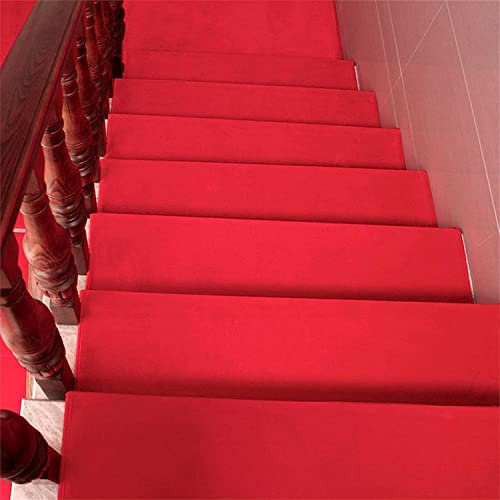GLTZEN 10 Stück solide Treppenstufen, Polypropylen-Teppichstreifen für Treppen im Innenbereich, einfach zu installierende Läuferteppiche, sichere, extra griffige dekorative Matten, gelb, 30 cm x 80