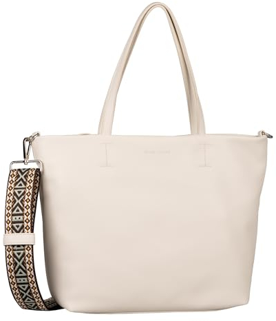 TOM TAILOR Palina Damen Shopper Umhängetasche Reißverschluss Groß Weiß