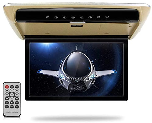15,6 Zoll Auto-Overhead-Monitor, 1080P Video HD Digital, IPS-Bildschirm, Breitbildschirm, ultradünn, montiertes Autodach, Klapp-Player, HDMI, IR, FM, USB, Grau