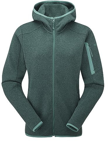 Rab Women's Ryvoan Hoody Full-Zip Fleece Coat for Trekking & Casual Use - Green Slate - 12