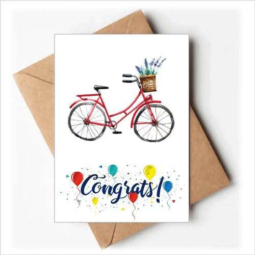 Aquarell Fahrrad Lavendel Blume Hochzeit Karten Glückwunsch Gruß Umschläge