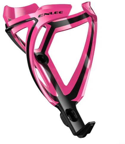 Sileduove Mountain Bike Two-Tone Ultralight Water Bottle Holder Made of Fibreglass Ultralight Bicycle Drink Holder (Pink)