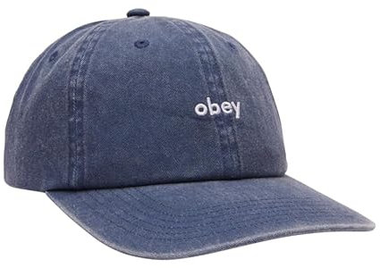 Obey Pigment Lowercase 6 Panel Cap - Pigment Navy - One Size