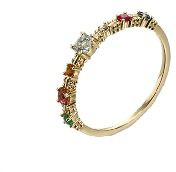 Whoiy Damen Ringe Gold 585, Zierlich Aquamarin Verlobungsring 14 Karat Echt Eheringe Trauringe Gelbgold für Frauen Großer 60 (19.1)