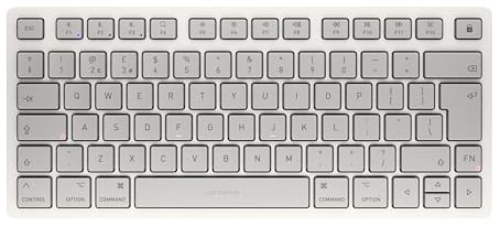 CHERRY KW 7100 MINI BT FOR MAC, Compact Mac Keyboard with 3 Bluetooth Channels, UK Layout (QWERTY), Wireless Multi-device Keyboard, Moonlight White
