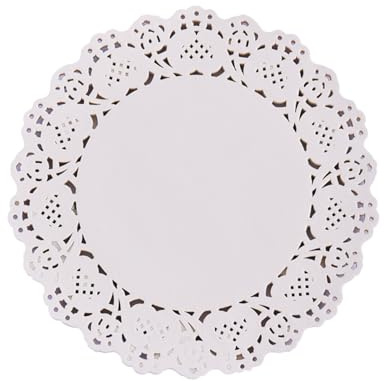 Rund Papierdeckchen,150 Pieces 3,5 Zoll Weiße Spitzenpapierdeckchen Papier Deckchen ausgehöhlten für Hochzeit,Geburtstag,Kuchen,Desserts,Geschirr Table Decoration Fenglin-joy Ronda Encaje Papel