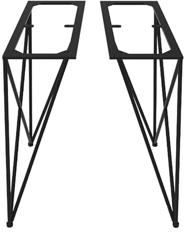 Tischbeine aus Metall, 2 Stück, inklusive Schrauben, Metall-Schreibtischbeine für Bürotisch, Computertisch, Esstisch, Kommode, Werkbank, Besprechungstisch ( Color : Black , Size : 65*43*25cm/25.5*20*1