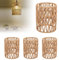 AKOLAFE 4 Stück Lampenschirm Hängelampe Lampenschirm Boho 12x12x15cm Lampenschirm Rattan Papierlampenschirm Ersatzschirm Zubehör für Stehlampe, Tischlampe, Pendelleuchten, Hängelampenschirme