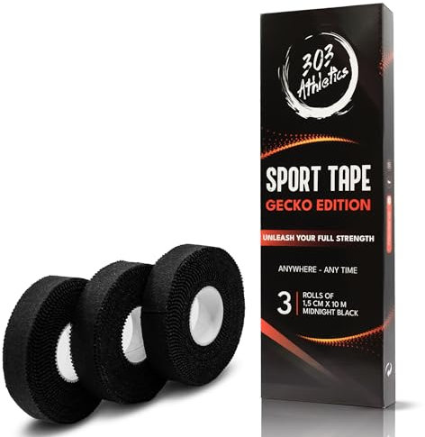 303 Athletics Premium Sporttape Set (3x 1,5cm x 10m) - Extrem starkes Fingertape für Klettern, Bouldern, Fitness & Fußball - Wasserfestes Leukotape für Handgelenk & Zehen