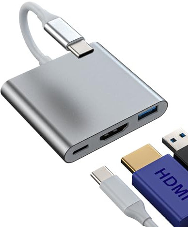 USB C auf HDMI USB Adapter(3 In 1)Type-c Charging Kabel USB-A OTG 3.0 4k Digital Displayport DP AV Hub für iPad Android Splitter 60hz Hochauflösender für Apple iPhone 15pro Max Kompatibel für Samsung