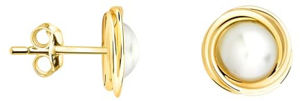 SOFIA MILANI - Damen Ohrringe 925 Silber - vergoldet/golden - Perlen Ohrstecker - E2569