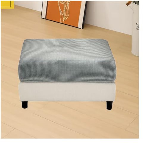 ILiemao Bezug Hocker Quadratisch/Rechteckig 30x40/60x70/100x120 cm Hocker überzug Schonbezug Bezug für Fußhocker Stretch Ottomane Abdeckung Hockerabdeckung(G2,100-120 cm/39-47 in)