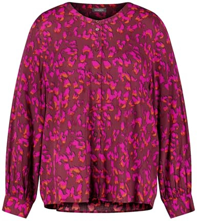 Samoon Damen Langarmbluse mit Allover-Print Langarm, Manschetten Gemustert