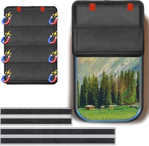 FDKJEJC Housse d'ombrage pour Porte de Camping-Car, Rideaux occultants avec Protection UV, Nouveau modèle de fenêtre occultante Pliable pour Camping-Car, Pare-Soleil de Porte de Camping-Car (Version