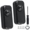 PRITOK Inline Dimmer Switch: 2 Pack AC 110-240V Rotary Dimmer Switch, Trailing Edge Built-in Dimmer Light Switch, LED Dimmer Switch for Dimmable Led Lights, Incandescent, Halogen Bulbs (Black)