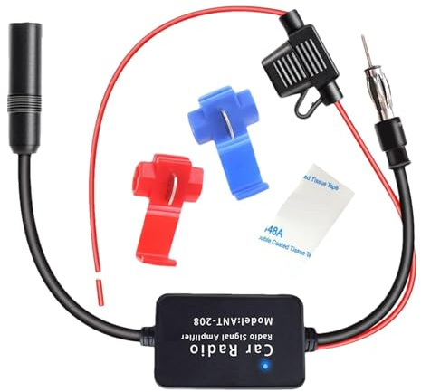 Autoantennenverstärker, FM-Antennenverstärker | 12V Stereo FM AM Radiosignalverstärker | Fahrzeug-Stereo-Audio-Medien-Signalempfänger, Radio-Signalverstärker, Rauschunterdrückung für Auto, LKW, SUV, W