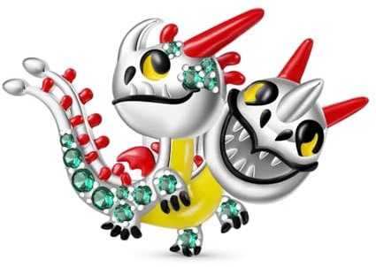 GNOCE How to Train Your Dragon Charm Anhänger Tödlicher Nadder Drache Anhänger S925 Sterling Silber Charm Perlen für Armband Halskette Schmuck Geschenk für Fans (Hässlicher Zippleback Drache)