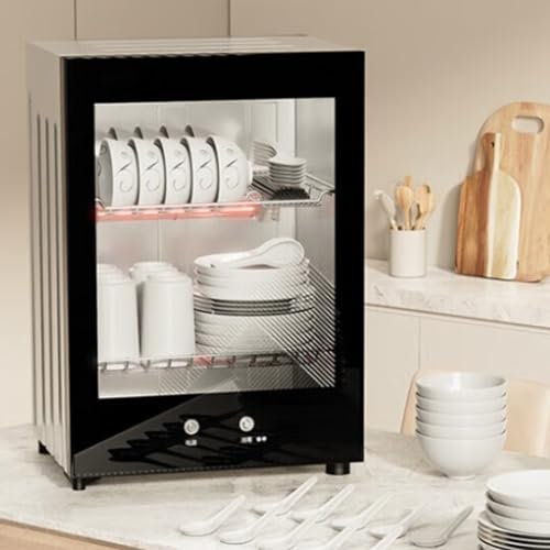 Stérilisateur De Vaisselle De Bureau 50 L, Armoire De Rangement En Acier Inoxydable, Stérilisation À Haute Température De 125 °C, Verre D'isolation Thermique Épaissi À Double Couche Et Interrupteur