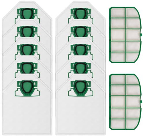 Willsunton 10 Stück Staubbeutel Filter Zubehör Set für Vorwerk Kobold VK200 VK 200 Staubsauger Staubsaugerbeutel Ersatzteile Ersetzt FP200 FP200, Mit 2 Stück Motorschutzfilter