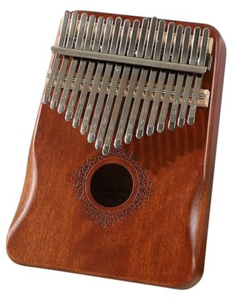 Kalimba 17 Keys, Mahagoni Wood Daumen Klavier Tragbarer Finger Marimba Musikinstrument Finger Klavier, für Erwachsene Anfänger und Kinder (BROWN)