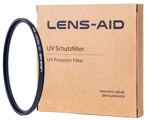 Lens-Aid UV Filter 82mm - Objektivfilter mit Schott Glas B270 – Ultraviolett Schutzfilter mit 18-Fach Nano-Beschichtung gegen Kratzer, Staub, Sand - Lotuseffekt (öl- & wasserabweisend)