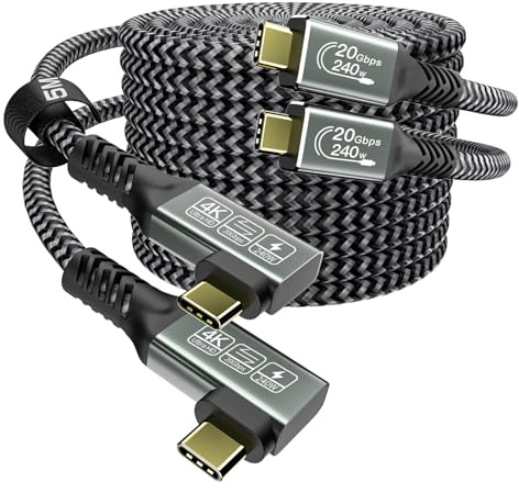 CAKOBLE usb c kabel 5m,[2 Stück 5m] usb 3.2 kabel,20 Gbps usb c datenkabel,PD 3.1 240W Schnellladekabel,4K@144Hz Video für Laptop,Monitor,Hub,Dock,M3,SSD,eGPU,Display,r ladekabel usb c 5m