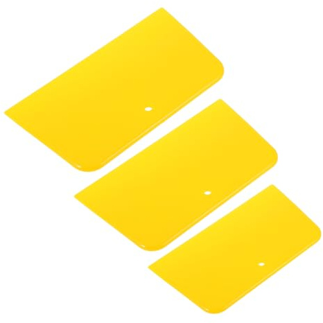 OUNONA Spatule à Mastic pour Carrosserie Automobile, Lot de 3, Pon Jaune | Voiture, Usage en Réparation de Carrosserie et Entretien Auto, Pratique, Versatile, Résiste à Déformation
