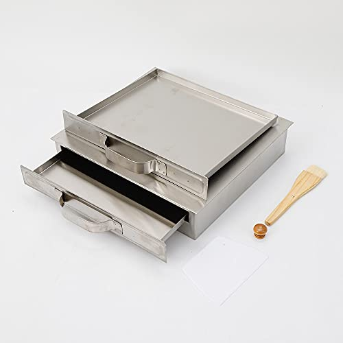 201 Dampfmaschine mit Schubladendesign, für Authentische Reiskuchen, Reisnudel-Rollen, Rostfrei, Schnelle und Gleichmäßige Erwärmung, Inkl Schaber und Pinsel, Für Gas, Induktionsherd