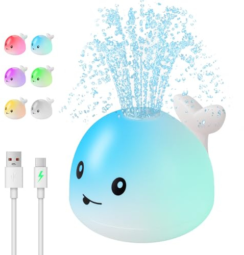 Funsland Juguetes Bañera Bebe 1 Año: Juguete Baño Niños con Luces LED, Interactivo para Bebés 12+ Meses, Adecuado para Bañera y Piscina, Juegos Sensoriales Agua Regalo Niños