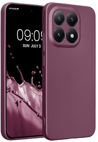 kwmobile Handyhülle für Xiaomi 15T Hülle - weiche Silikon Case metallisch schimmernd - Schutzhülle Cover - Metallic Lavendel